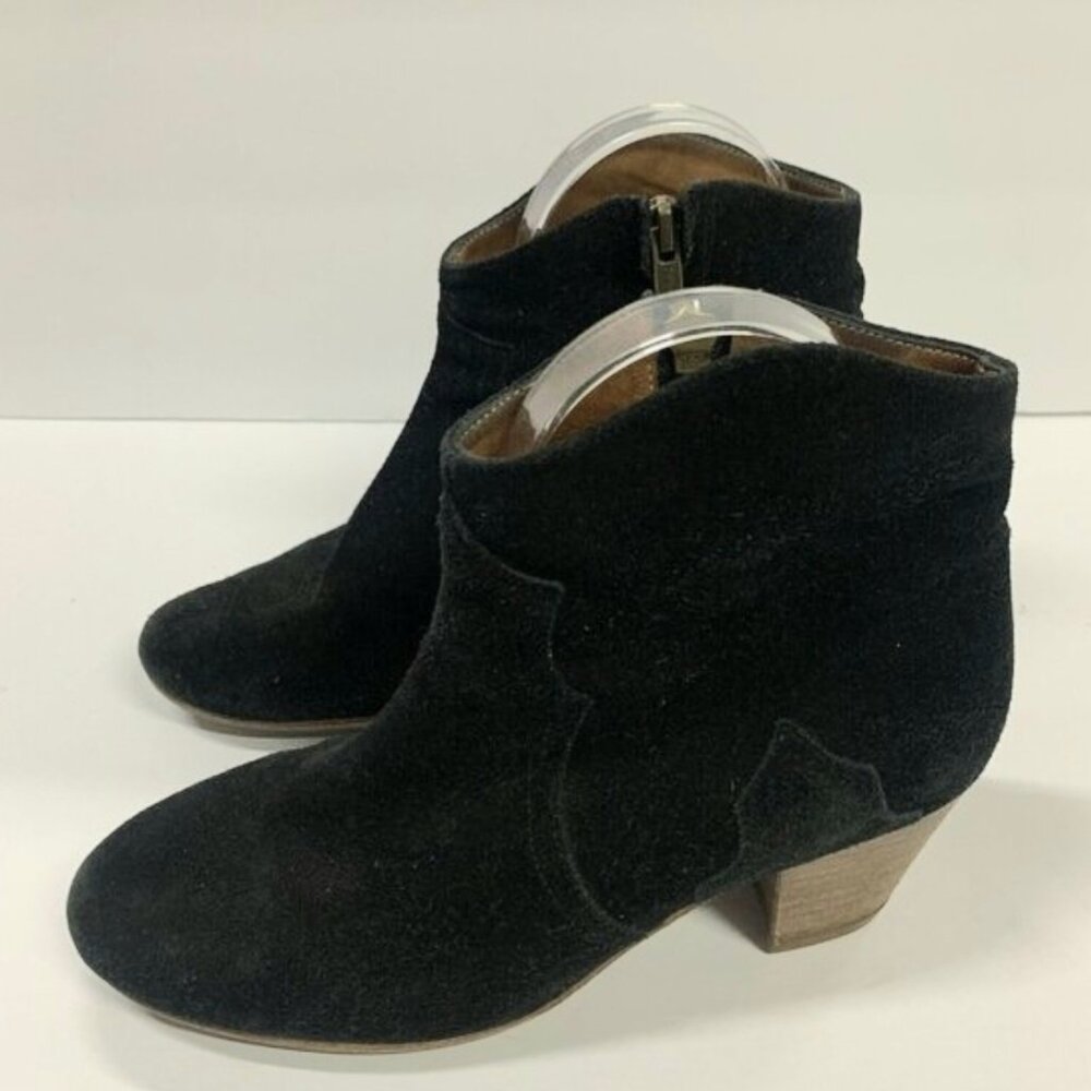 ISABEL MARANT Étoile Suede Dicker Ankle Boots Black Size 37 US 7 - Picture 4 of 9